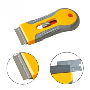 Plastic Handige Scheermes Schraper Enkele Rand Roestvrij Blade Glas Oven Removal Tool Car Wrapping Lijm Schoonmaken Schraper