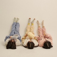 Corée enfants printemps garçons et filles version ample à capuche ensemble enfants mode patchwork col rond couleur unie costume de loisirs