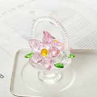 Figurine en cristal poli écologique en forme de boule de fleurs, objet de collection, décoration d'intérieur, centre de table, cadeau pour maman