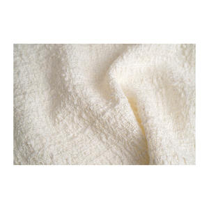 Tela Tweed de Primera Calidad Hecha en Corea, Tejido Texturizado Color Marfil con Detalles de Algodón y Escamas, Textil Tejido Personalizado OEM y ODM - Product Image 4