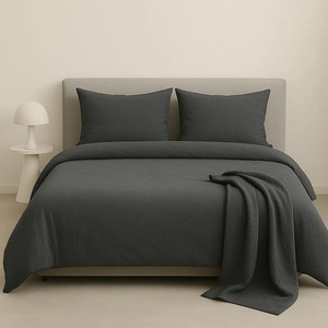 <strong>Grey</strong> Bamboo Sheet Set 4 Pcs Wholesale, <strong>Duvet</strong> <strong>Cover</strong> Fitted Sheet Pillowcase, Anti-Bacterial Bedding Manufacturer Custom Logo - Product Image 3