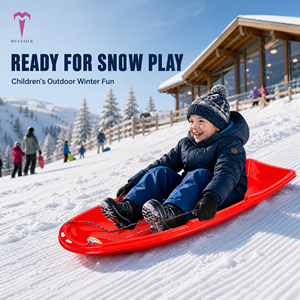 <span class=keywords><strong>Bateau</strong></span> à neige classique en plastique avec rails de guidage et parois latérales hautes en HDPE, capacité 120 kg, jouet d'hiver pour la famille et les enfants - Product Image 1