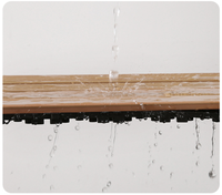 Dalles de terrasse en composite bois-plastique (WPC) de style européen, brossées, à emboîtement, 60*30cm, pour toiture de patio