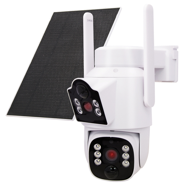 High Quality Solar Camera Waterproof HD 1080P Night Vision Dual Lens Outdoor CCTV Camera Home Security System