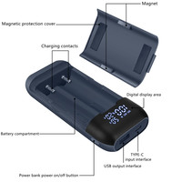 Yonii DIY Chargeur de batterie 3 en 1 Boîtier de stockage Banque d'alimentation Affichage numérique HD Charge rapide PD avec protection magnétique
