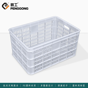 White Plastic Turnover Basket 60X42X31Cm Stackable Industrial Storage Basket For Warehouse Logistics - Product Image 5