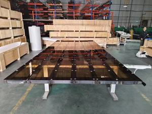 Portes de garage automatiques en verre à double isolation, personnalisées, en aluminium, sans cadre, 16x8, commerciales, vente en gros - Product Image 6