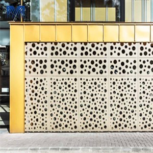 Mur <span class=keywords><strong>rideau</strong></span> en aluminium perforé découpé au laser, design moderne, effet d'ombre et de lumière, étanche, vente en gros - Product Image 2