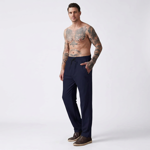 Direct Manufacturer Men's Straight Lace-Up Polyester Track Pants Soft Breathable Quick Dry Lightweight Eco-Friendly Anti Shrink - Product Image 1