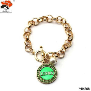 Ciondolo rotondo bracciale a maglie con strass gioielli Sorority greca e prodotti della fraternità per DST AK DELTA ZETA - Product Image 2