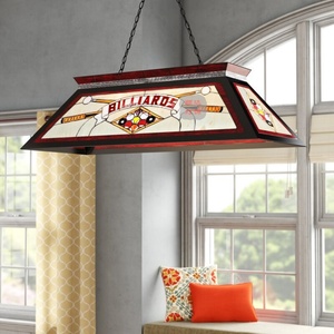 Lampe suspendue Tiffany pour table de billard de 48 pouces, fabrication directe d'usine, pour la maison et le bar, 6 lumières, matériau en verre E27, tailles moyennes - Product Image 4