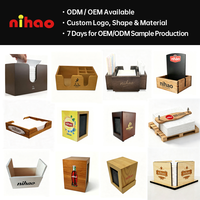 NIHAO Distributeur de serviettes en bois pour comptoir, support de papier, organiseur de bar pour café, bar, restaurant, hôtellerie
