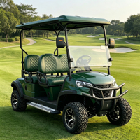 Voiturette de golf électrique Rainbow 72V 5kW 4 places de luxe, couleur personnalisée, avec coffre arrière, certifiée DOT, pour les centres de villégiature aux États-Unis