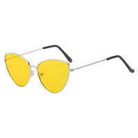 Lunettes de soleil œil de chat en métal pour femmes, lunettes de soleil tendance, lunettes de soleil pour hommes