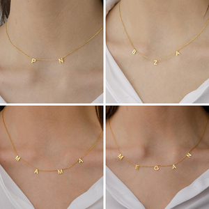 Collier personnalisé EManco avec nom gravé, plaque nominative en or, collier avec nom en lettres, bijoux en acier inoxydable 2021, chaîne gravée - Product Image 6