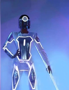 Combinaison de danse de scène <span class=keywords><strong>GOGO</strong></span> pour femmes et hommes, technologie spatiale, cyber-réfléchissante, 100% polyester, combinaison interstellaire - Product Image 1