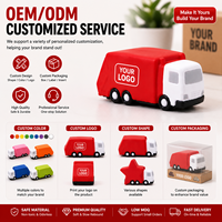 Jouet anti-stress en PU souple en forme de camion pour Halloween et Noël, petit cadeau, logo personnalisé, emballage couleur, OEM ODM, vente en gros d'usine