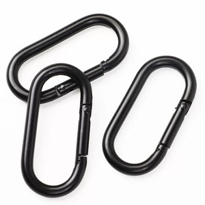 Toptan fabrika açık spor ve tırmanma 10*<span class=keywords><strong>100MM</strong></span> siyah galvanizli yapış kanca Oval şekil yüzük Metal karabina - Product Image 3