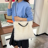 Sac fourre-tout en fausse fourrure pour femmes, sac à bandoulière en peluche douce avec chaîne, sac à main de grande capacité pour dames, automne et hiver