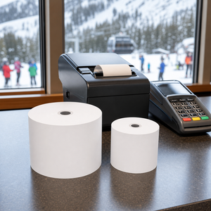 Rouleau d'étiquettes thermiques autocollantes en papier POS de qualité supérieure, sans BPA ni BPS, pour terminaux, vente en gros - Product Image 2