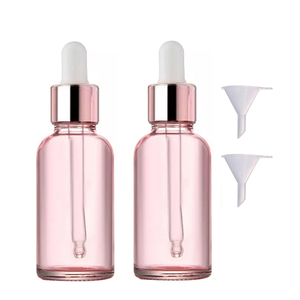 ขวดแก้วเซรั่มสีชมพูทรงกลม ขนาด 2 ออนซ์ 30 มล. 100 มล. พร้อมหัวหยดสีโรสโกลด์ บรรจุภัณฑ์กล่องปั๊มร้อนสำหรับเครื่องสำอาง - Product Image 1