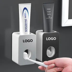 Thiết Kế Mới Nhựa Phòng Tắm Tự Động Kem Đánh Răng Ép Dispenser Chấp Nhận Biểu Tượng Tùy Chỉnh