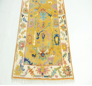 Alfombra de Lana Hecha a Mano de Alta Demanda, Alfombra Moderna de Pasillo en Tonos Pastel para Sala de Estar y Dormitorio - Product Image 1