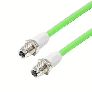 Conectores industriales <span class=keywords><strong>C</strong></span>ódigo D Circular Eléctrico IP67 Cable a prueba de agua Montaje en panel PCB Enchufe hembra a conector RJ45 M8 4 pines - Product Image 3