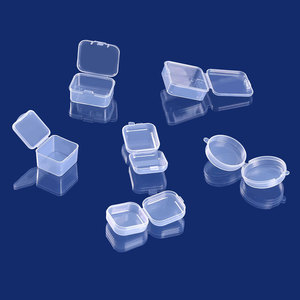 Boîtes vides en plastique transparentes mini rondes, carrées, rectangulaires, petites, pour bijoux, bouchons d'oreilles, conteneurs, décorations pour ongles, rangement de diamants - Product Image 3