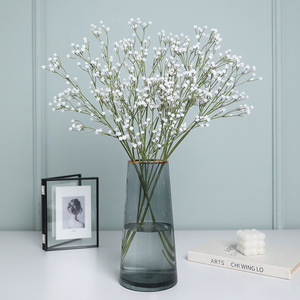 Fleur artificielle Ruilisi Gypsophile à tige unique, blanc pur, pour décoration de mariage et de maison, en plastique moulé par injection avec gaufrage - Product Image 1