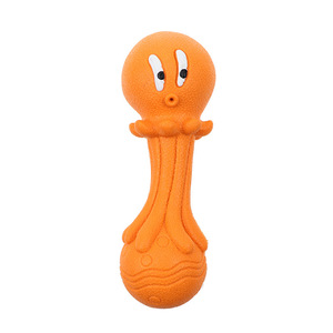Jouet à mâcher pour chien Octopus, en caoutchouc durable, pour chiens de petite et moyenne taille, nettoyage des dents, soins dentaires, utilisation en intérieur, couleur orange - Product Image 1
