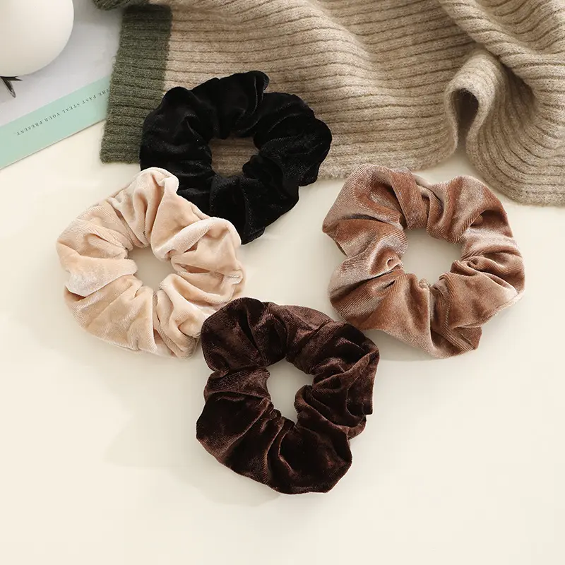 Commercio all'ingrosso In magazzino velluto ragazza coreana capelli Scrunchie nuove fasce per capelli di grandi dimensioni Scrunchies per le donne grandi Scrunchies per capelli