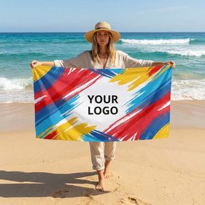 Serviette de plage écologique à séchage rapide, sans sable, nouveau design, prix de gros, avec impression personnalisée - Product Image 1