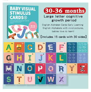 Cartes d'apprentissage précoce colorées avec chiffres et alphabet, cartes flash pour le développement sûr des bébés de 24 à 36 mois - Product Image 1