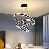 Design de mode Acrylique Led Anneau Lustre Led Luminaires Pour La Décoration De La Maison Lustre Cercle Anneau Lustre