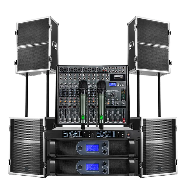 Depusheng LS12 Dual 12 Inch Professional Audio Sound System Speakers With 2 Channels for Family Cinema KTV