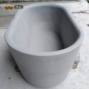 Dark Grey Free Stand Alone Natural Cast Stone Bath Tub