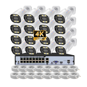 Jianvision 16-kênh IP Bullet CCTV hệ thống đầy màu sắc giám sát mạng camera với 16CH POE NVR và Cat6 Cáp - Product Image 1