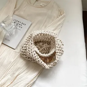 Sac seau en filet tressé d'été 2026 pour femme, sac à bandoulière en crochet fait main, fourre-tout décontracté pour <span class=keywords><strong>la</strong></span> plage et les vacances - Product Image 6