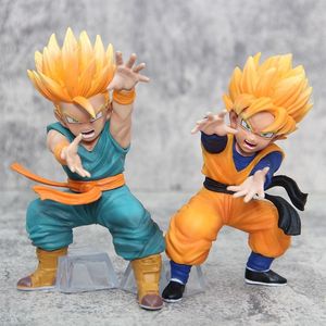 Ensemble de figurines d'anime DBZ Super Saiyan Goten & Trunks, pose de combat Kamehameha, statue de collection, modèle en PVC, jouet pour les fans d'anime - Product Image 1