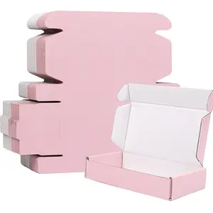 Custom Logo Low Moq Eco Friendly Colored Carton Shipping Box Printing Pink Packaging Custom Gift Box Corrugated Mailer Box