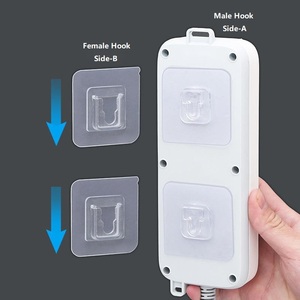 0.8mm Thickness Traceless Sticker <strong>Hook</strong> Multifunctional Bathroom <strong>Kitchen</strong> Double-sided <strong>Hook</strong> for Mounting Sockets and Routers - Product Image 6