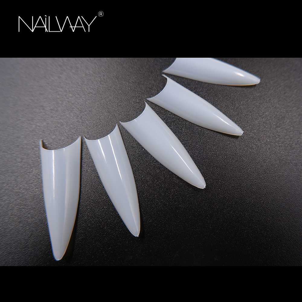 Half cover stiletto nail tips