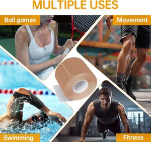 Fita Esportiva de Algodão para Cinesiologia, Rolo de Fita Atlética para Músculos e Articulações, Impermeável, Elástica e Suave para a Pele, Suporte para Articulações - Product Image 6