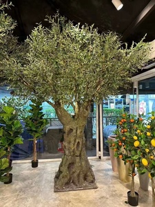 Albero di Ulivo Artificiale Classico ed Elegante in Fibra di Vetro, Decorazione Artistica da Esposizione, Ornamento 2,8m, Modello OV per il Giorno di Scherzi di Aprile - Product Image 5