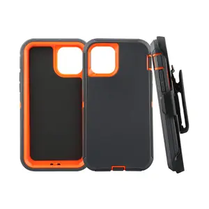 Gscase Nieuwe Verdediger Hybride Hoes Met Riem Clip Voor Iphone 13 Voor Samsung S21 Fe 3 In 1 Mobiele Telefoon Hoesjes