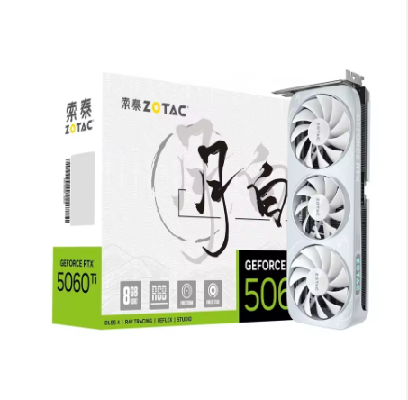 New ZOTAC GEFORCE RTX 5060 TI 8GB/16GB MOON WHITE OC Gaming GPU RTX 5060TI Graph Card