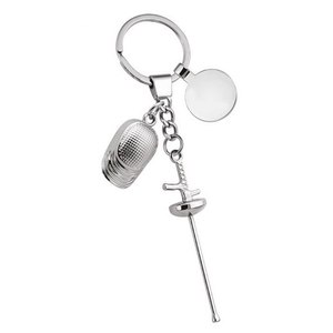 พวงกุญแจโลหะรูปรั้วพร้อมโทเค็นสำหรับธุรกิจ พร้อมโลโก้สั่งทำ - Product Image 1