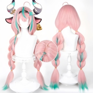 Peluca de Cosplay Flins de Alta Calidad, 85 cm de Largo, Gruesa y Esponjosa, de Color Mixto, Resistente al Calor, Cabello Sintético, Peluca de Anime para Halloween, Venta al por Mayor - Product Image 5