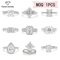 Paston takı özel 11mm 5CT DEF VVS yuvarlak parlak kesim Solitaire anites tektaş yüzük kadınlar için 925 gümüş nişan yüzüğü